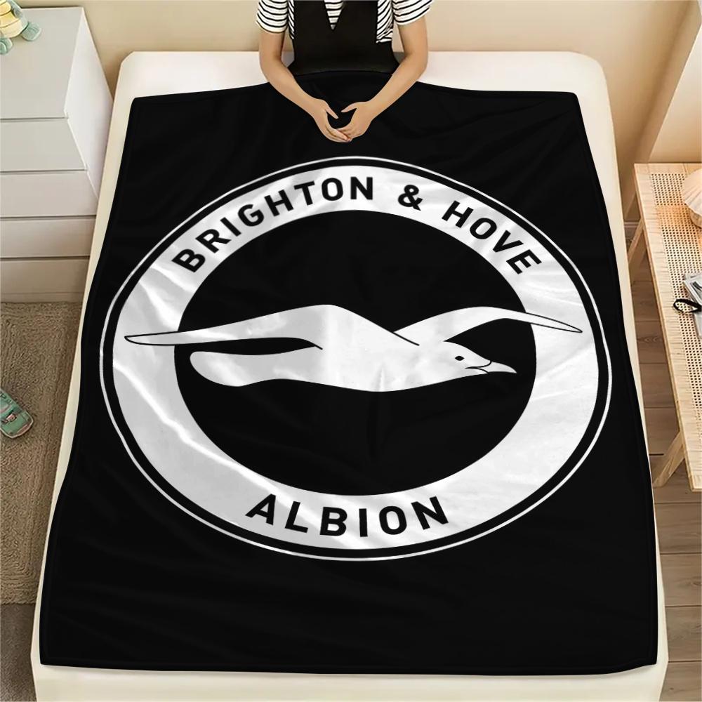 1 шт. Фланелевое одеяло с принтом Brighton, Высокое качество, Для всех сезонов, Декор для дома, Тепло и Уют, Идеально для Рождественских подарков