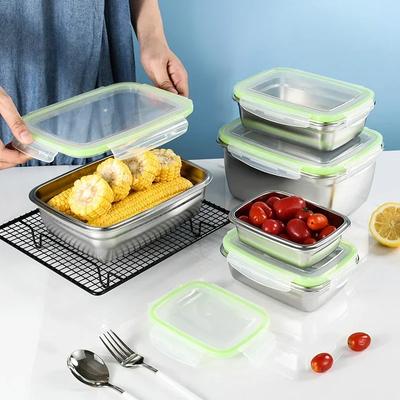 Коробка для хранения свежих продуктов из нержавеющей стали, контейнер для фруктов с крышкой, контейнер для пельменей, контейнер для хранения в холодильнике, герметичная коробка для хранения