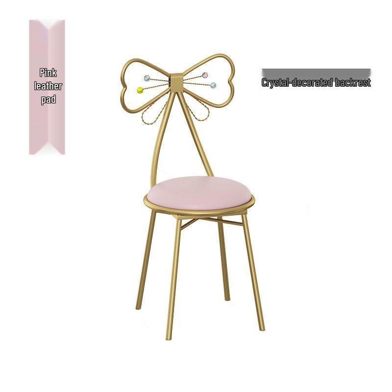 Принцесса Бабочка Стул для Макияжа со Съемной Спинкой - Идеально подходит для Маленьких Спален в Квартирах и Туалетных Зон