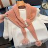 Knitted Scarf Women 92%Wool Winter Warm Scarves Bright Solid Color Design Thickened Shawl Soft Triangle Pashmina Neck  NEW