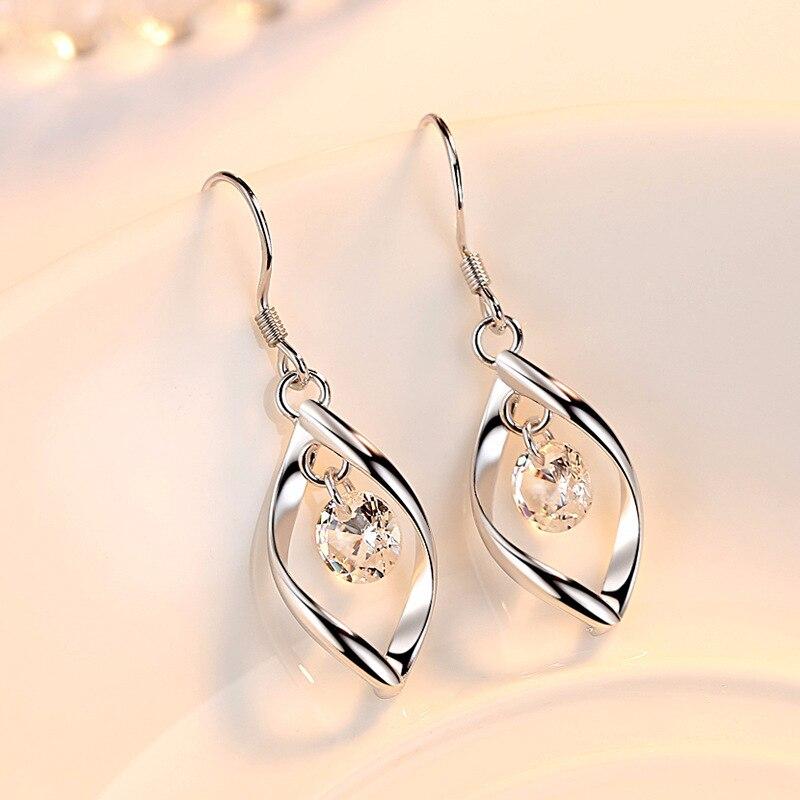 Серьги из стерлингового серебра 925 пробы с вращающимся цирконием любви, серьги с кисточками, серьги для женщин, очаровательные ювелирные изделия, Рождественский подарок