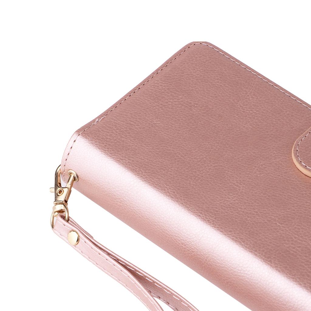 Чехол для Samsung Galaxy S24 FE с карманом на молнии, кожаный чехол для телефона из ПУ с ремешком для руки