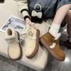 Women's Fashion Lightweight Height-enhancing Thick Sole Winter Warm Fur One Snow Boots Plush Lined Non-slip Casual Sports Cotton Boots