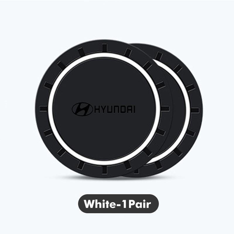 2pcs Car Water Cup Holder Anti Slip Insert Silicone Coaster Pad For Hyundai Genesis N-LINE I10 I20 I30 I40 IX20 IX35 Kona MM15