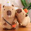 20cm Capybara Plush Toy Simulation Capibara with Fruits Fluffy Doll Stuffed Animals Bubble Pendant Funny Gift for Boys Christmas