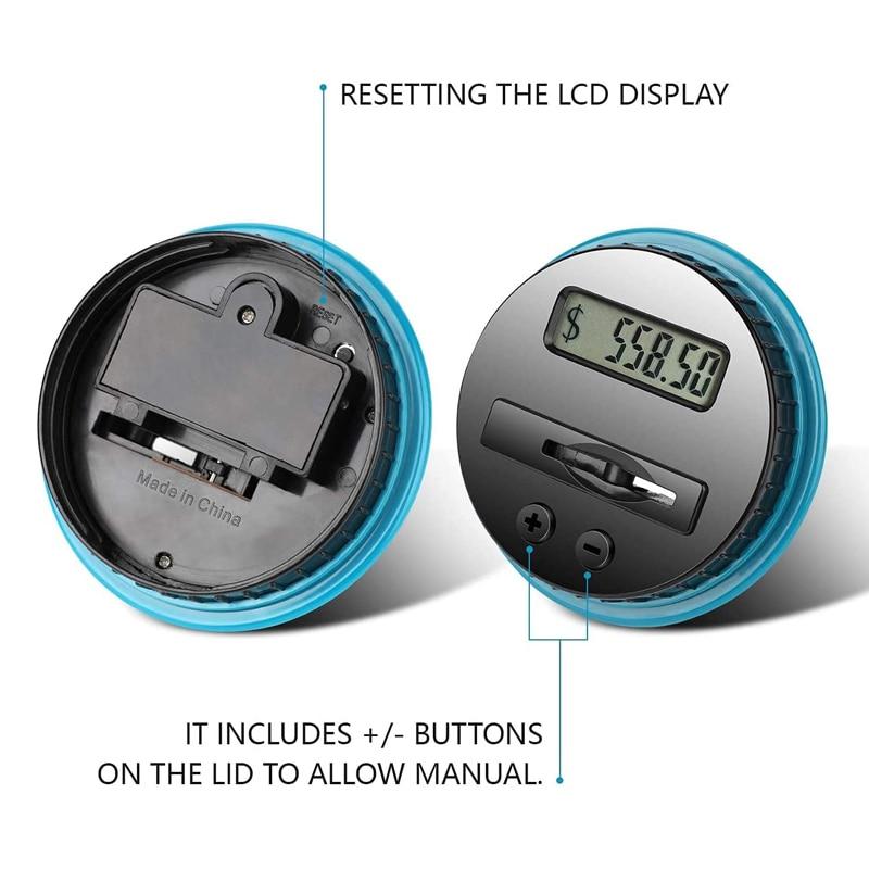 Большая копилка, цифровая копилка для подсчета монет с ЖК-счетчиком, емкость 1,8 л, банка для монет, банка для денег для мальчиков и девочек, подарки