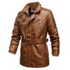 Мужская куртка из искусственной кожи Locomotive Washed Leather Jacket, куртка из искусственной кожи European and American Fat Guy Foreigner Large Size