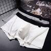 Men Boxer Underwear Mid-Waist U-Convex Ribbed Shorts Panties Breathable Elastic Comfortable Underpants