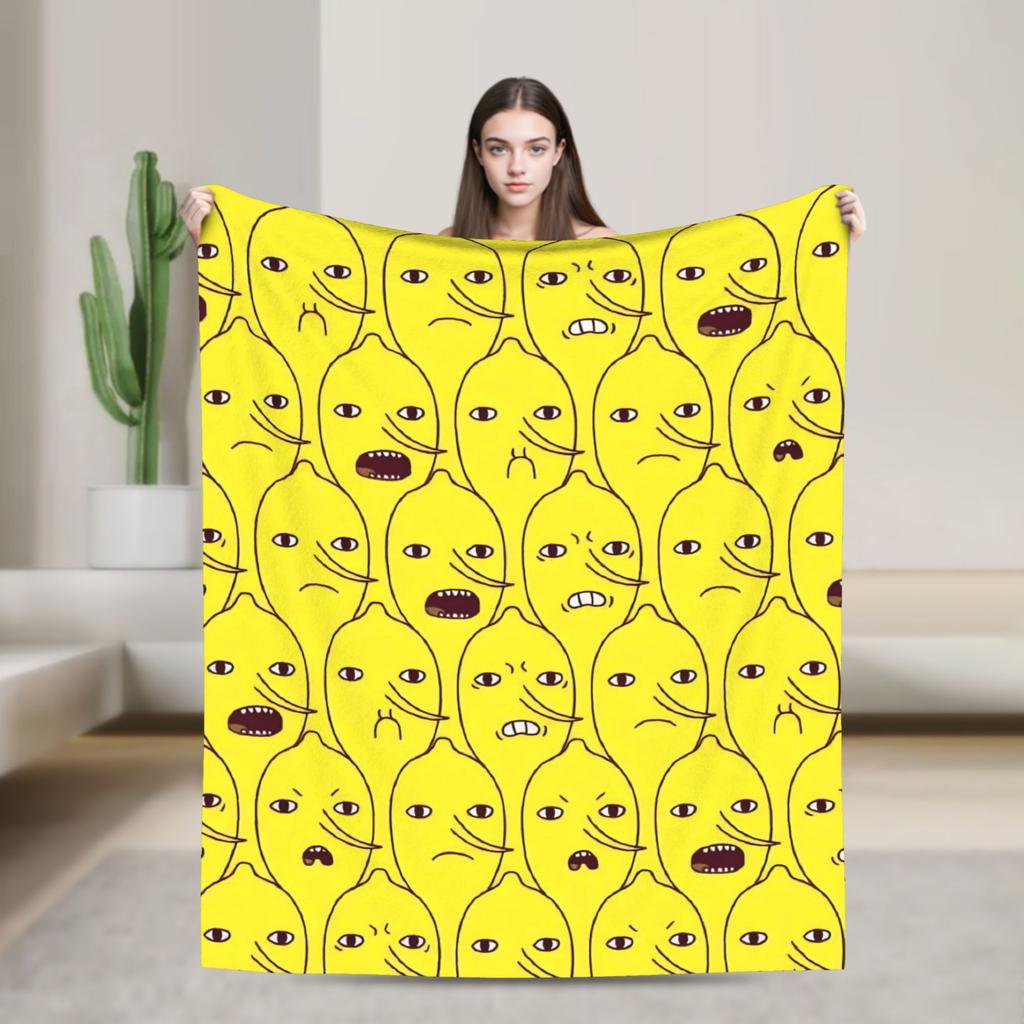 Lemongrab Unacceptable Flannel Blanket Spring Warm Soft Throw Blanket for Kids Adult Home Decor Graphic Bedspread Sofa Bed Cover