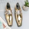 Gentleman Charm Glitter Gold Rivet Patent Leather Casual Shoes For Men Monk Strap Loafers Wedding Dress Prom Formal Footwear
