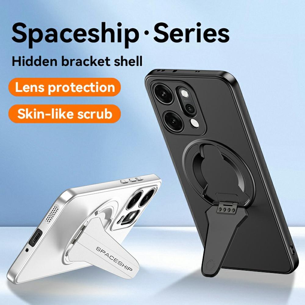 For Oppo Reno14 5G (Global) Case Compatible with MagSafe Hidden Kickstand Skin-Feel Matte PC TPU Phone Back Cover