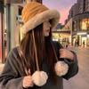 Plush Fisherman Hat for Women In Autumn and Winter Thickened Hat To Keep Warm Big Head Circumference Face Small Ear Protection Plush Hat
