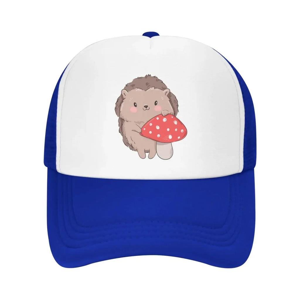Mesh Dad Hat Adjustable Washed Hedgehog Mushroom Baseball Dad Cap Funny Distressed Ball Trucker Cap For Women Men Unisex