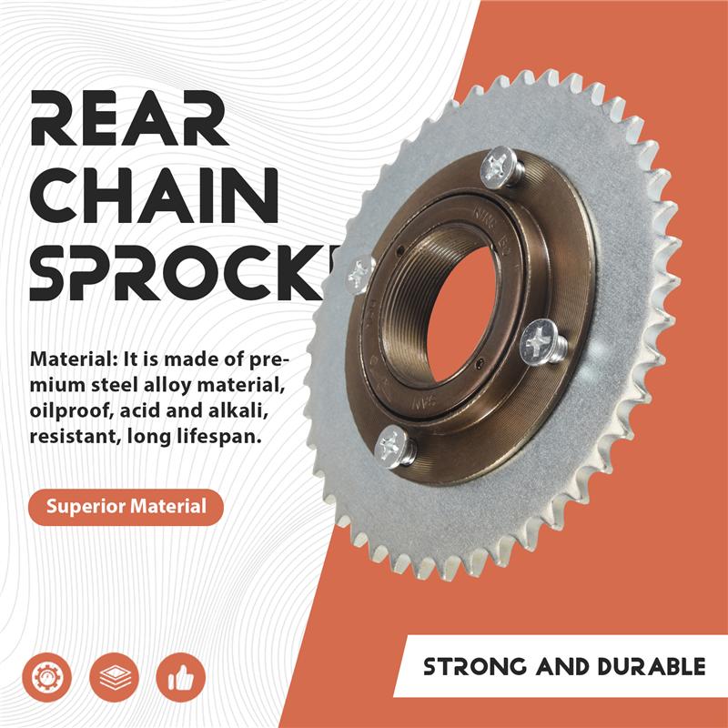 Precise 78Mm OD 4 Hole Toothless Flywheel + T8F 44T 54Mm Rear Chain Sprocket Fits For 43Cc 49Cc Mini Pocket Gas Scooter ATV