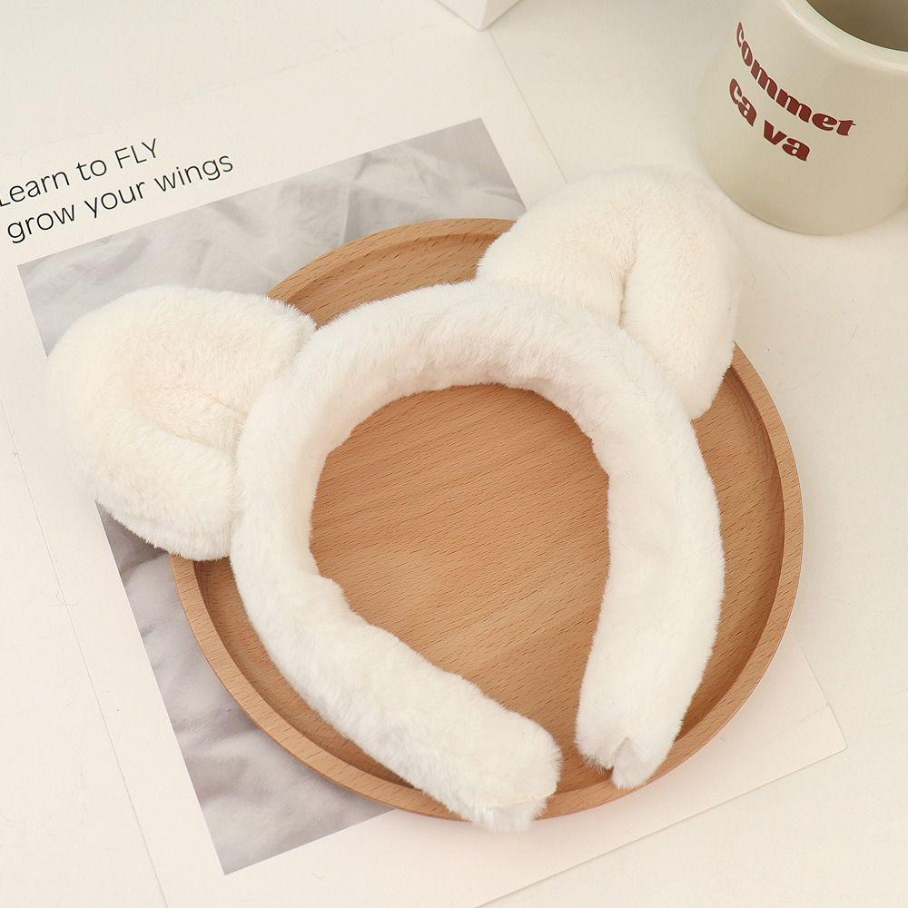 Cartoon Cat Ears Headband Wide Plush Hair Hoop Cute Plush Hairband  Makeup