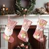 Sophisticated European Pink Sequins Christmas Stocking Festival Pink Christmas Stocking with Spacious Gift Holders