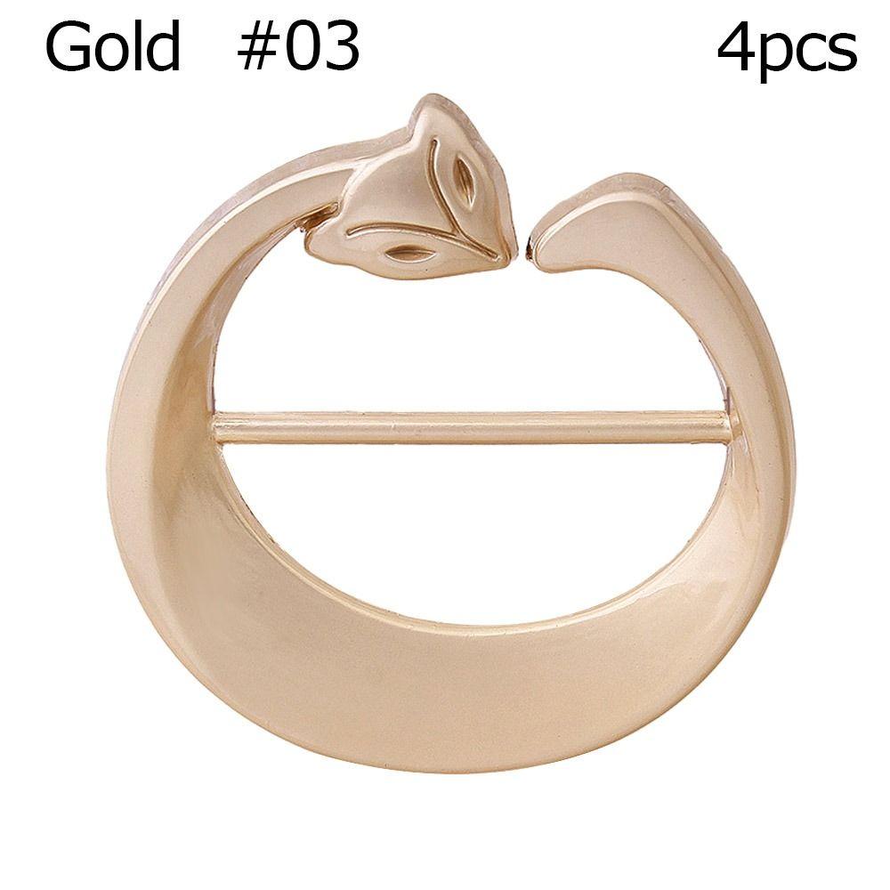 4Pcs Versatile Silk Clasp Clips T-Shirt Clip Shawl Buckle Scarf Ring Waist Buckle Scarf Buckle