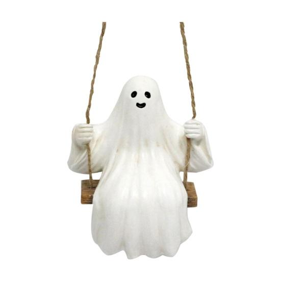 Качели Привидение Садовая Статуя Милая Полимерная Фигурка Привидения Уличное Подвесное Украшение на Дерево для Крыльца Сада Газона Двора Декор