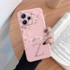 Чехол для телефона Redmi 12 Note 14 Pro Розовые цветы Первая буква от A до Z Силиконовый Мягкая задняя крышка Алфавит Чехол-ракушка Для пары Чехол