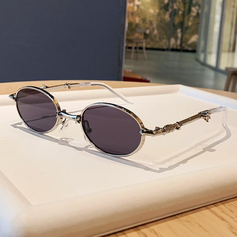 Fashion Oval Frame Sun Protection Glasses With Uv400 For Casual Women