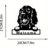 Irish Setter Dog Welcome Wall Sign Metal Art Ornament, Nostalgic Retro Tin Decoration for Coffee, Stylish Wall Sign