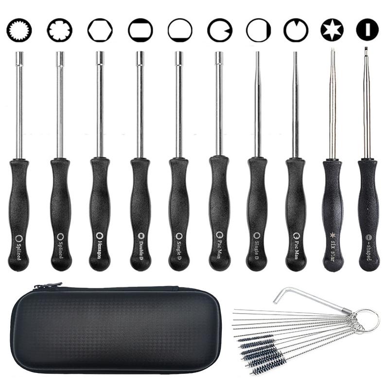 Carburetor Screwdriver Kit with Cleaning Brush & Storage Bag Carburetor Adjustment Repair Tool Motorcycle Tool Accessories