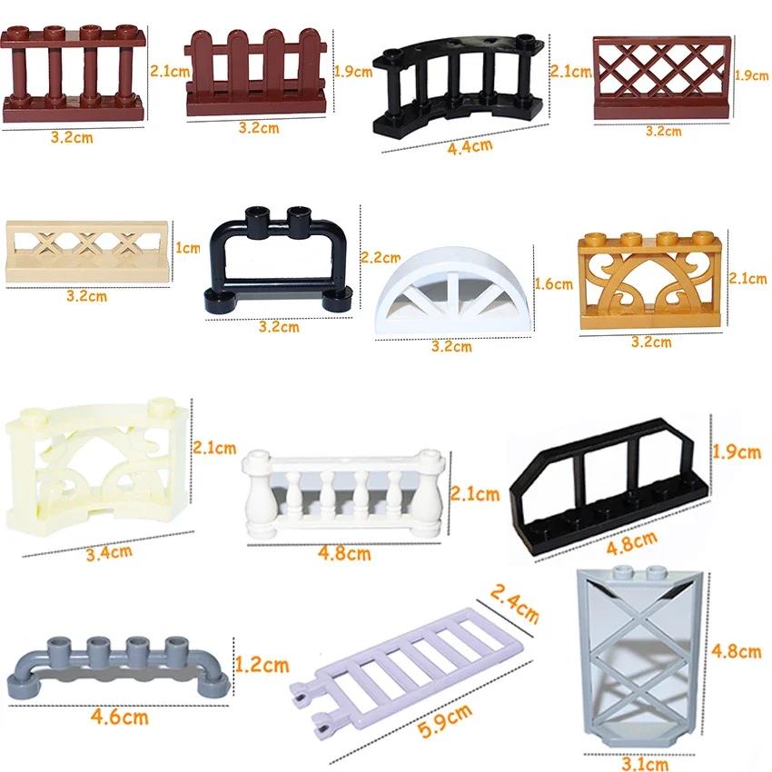 Аксессуары для Города Строительных Блоков Деталь MOC Забор Перила Лестничная Ограда Лестница Ограждающий Брус Замок Сад Ферма Военный Собираемый Кирпич