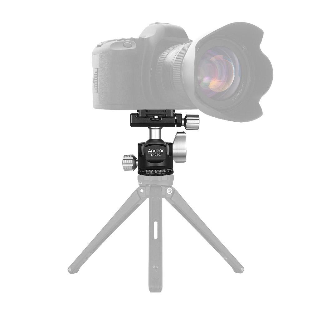 D-25C CNC Machining Aluminum Alloy Double Notch Ball Head Mini Ballhead Low Center of