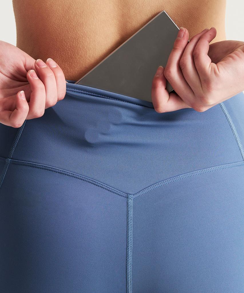 Leijibi Core Flex Pocket Женские леггинсы до колена Шорты для бега Синие