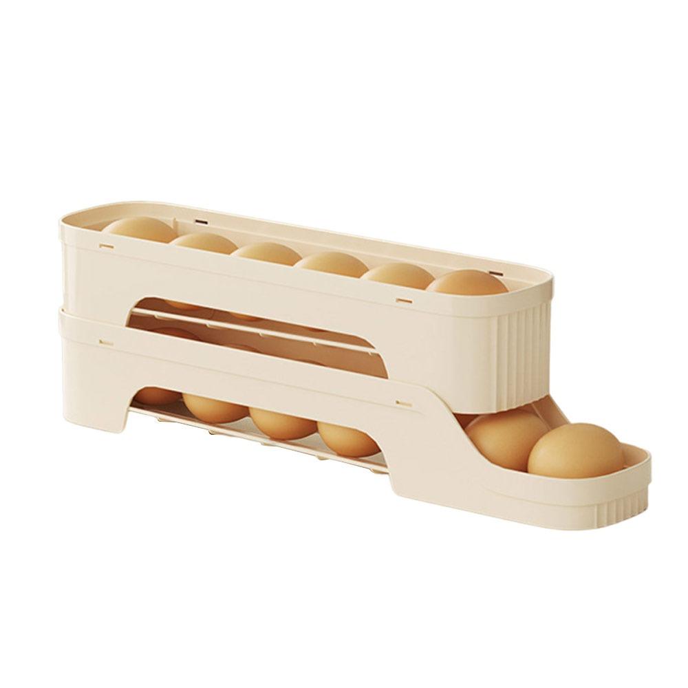 Large Capacity Automatic Egg Roller Slide Organizer Refrigerator Egg Storage Box  Kitchen