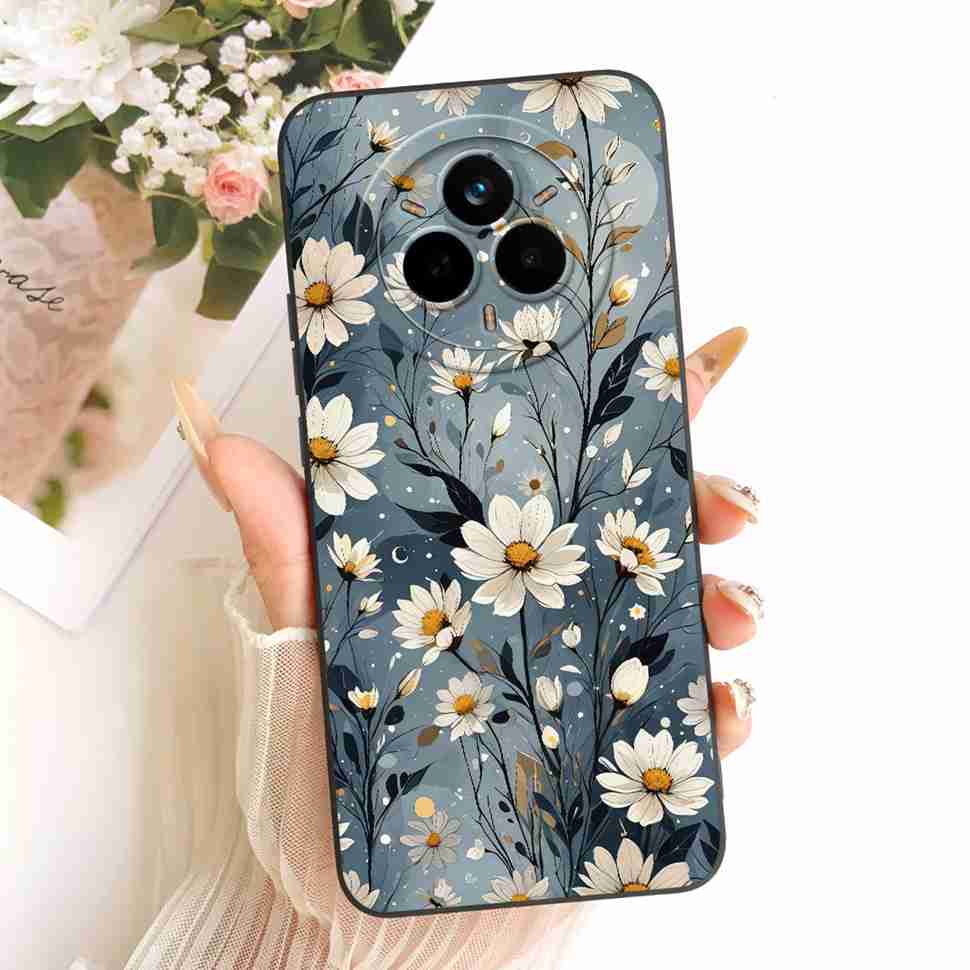 Чехол для Oppo Realme 14 Pro 5G Новый Цветок Кошки Мягкий Силиконовый Чехол Для Realme 14Pro 14 Pro 5G Корпус Телефона Ударопрочный Capa