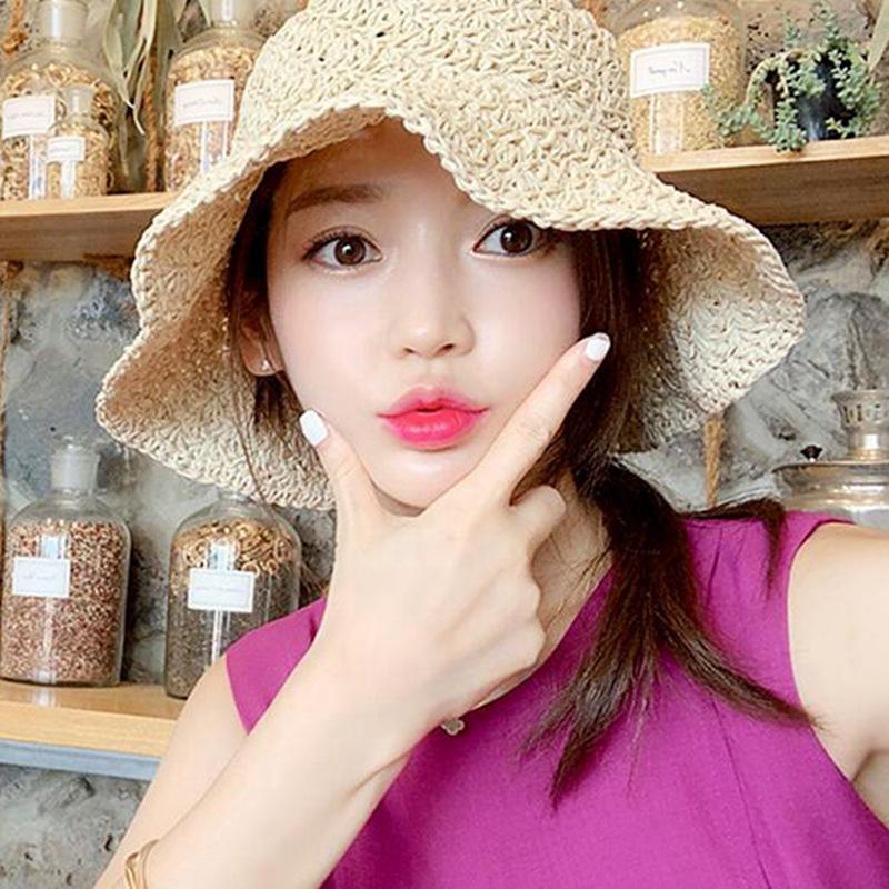 Соломенная шляпа, закрывающая лицо, большая окружность головы, плетеная шляпа от солнца, женская летняя соломенная плетеная солнцезащитная шляпа для пляжа, складная