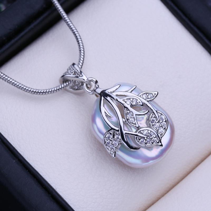 LSOOYH Natural Freshwater Big Baroque Pearl Necklace Square Pendant Fashion Drop Earrings For Women Pearl Jewelry Sets