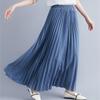 10 Color Autumn and Winter Casual Oversized Pleated Skirt for Women's Mid Length High Waisted Skirt with Elastic Waist Skirt