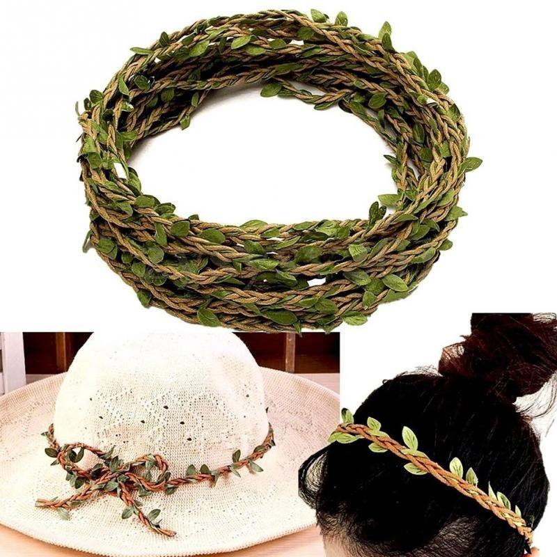 2 м шелковая гирлянда с зеленым листом, железная проволока, искусственный цветок, лоза, плющ, ротанг для свадьбы