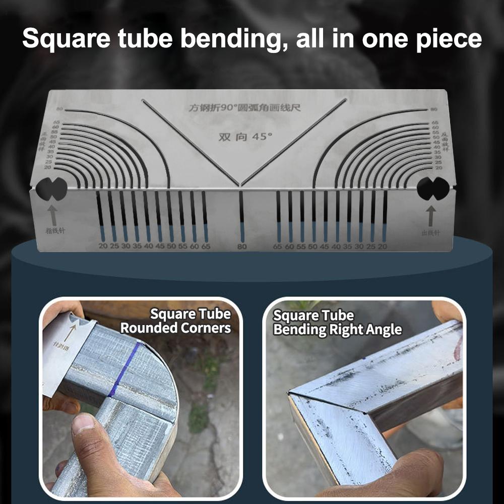 Precision Flex Angle Arc Marking Tool 20-80MM Square Pipe Bend Angle Measuring Ruler Marking Tool Welding Pipe Marking Cutting