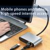 Адаптер-конвертер USB Type-C на Ethernet с поддержкой PD60W Быстрой зарядки и 2 портами USB для быстрого сетевого доступа и зарядки устройств