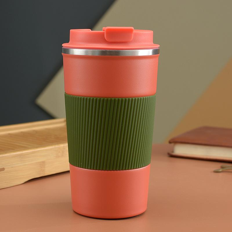 Car Coffee Cup, 304 Stainless Steel Material, High Value Portable Thermal Insulation Water , Non-Slip Design Travel Thermos Bottle