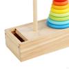 Деревянная башня-штабелер. Практичные гладкие игрушки для координации рук и глаз, кольца для 3 человек.
