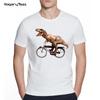 Men's Creative Sea Turtle/Lion Cycling Fixed Gear Bike Print Short Sleeve Tshirt Hipster Streetwear Tops Cool Animals Desgin Tee