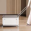 Wheeled Folding Storage Box with Pull Rod - Dustproof Side-Opening Organizer for Dorms