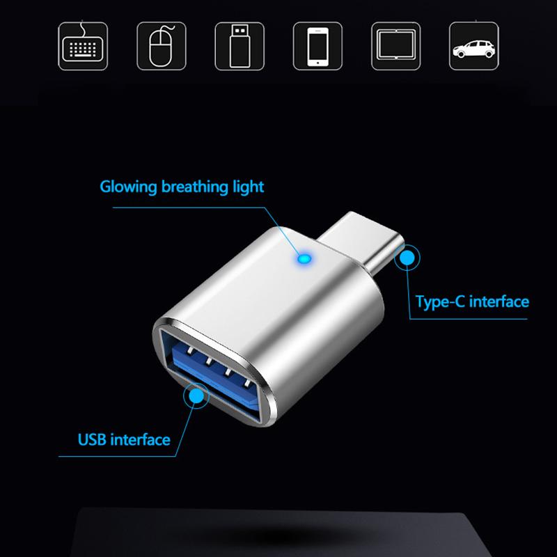 Aluminum Usb 3.0 To Type C Adapter Otg To Usb C Usb-A To Micro Usb Type-C Female Adapters For Macbook Pro/Air And Smartphone