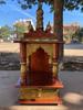 Handmade Wood Mandir: Antique Finish Wall Mounted Puja Ghar
