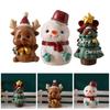 3pcs Christmas Resin Figurines Set Lovely Resin Statues For Christmas Holiday and Office Decoration
