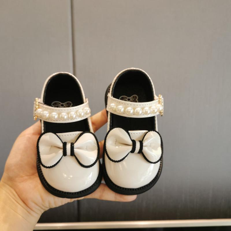Zapatos Niña 0-3-летняя детская прогулочная обувь с мягкой подошвой, кожаные туфли, платье для девочек, туфли Мэри Джейн с жемчугом, туфли Лолита, детская обувь