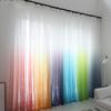 Modern Blue Gradient Color Curtain Tulle Decorative Sheer Curtains for Living Room Bedroom Kitchen Hotel Home At Window Panels