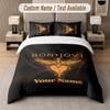 Custom Bedding Set Bon Jovi Pattern, Print Name Text 1 Duvet Cover plus 2 Pillowcases Home Textile