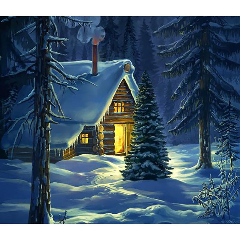 DIY Landscape 5D Diamond Painting Full Round Drill Snow Scenic Diamond Embroidery Cross Stitch Mosaic Kits Wall Art Home Decor