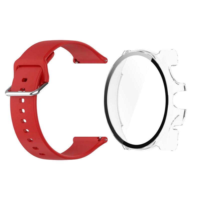 24mm Silicone Sport Watchband and PC Case Cover for TicWatch Pro 5 Wristband Replacement  Quickfit Silicone Watch Strap