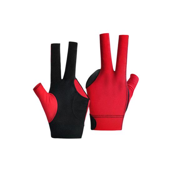 1Pc 3-Finger Billiards Glove Anti-slip Sweat-absorbing Breathable Men Women Left Hand Snooker Cue Sport Glove Billiards Accessories